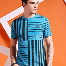 The Indian Garage Co Geometric Printed Round Neck T-shirt-image-74
