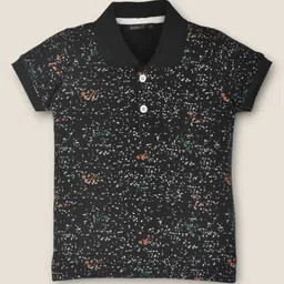BAESD Boys Micro or Ditsy Printed Polo Collar T-shirt-image-94