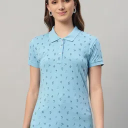 RISS Women Conversational Printed Polo Collar Cotton T-shirt-picture-25