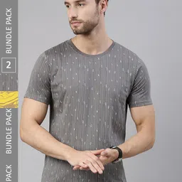 Joven Pack of 2 Printed Pure Cotton Round Neck T-Shirts-image-21