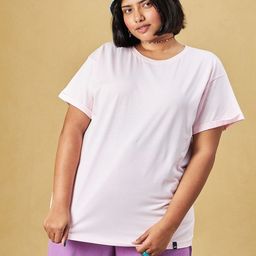 Bewakoof Plus Drop Shoulder Sleeves Cotton Relaxed Fit Longline T-shirt-image-9