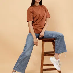 PockMAN Round Neck Drop Shoulder Cotton Oversized T shirt-picture-6