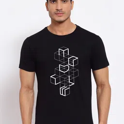 FERANOID Geometric Printed Bio Finish Cotton T-shirt-image-45