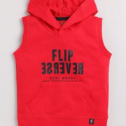 Ginie Boys Typographt Printed Hooded Pure Cotton T-shirt-image-91