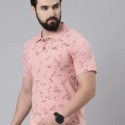 Kryptic Men Pure Cotton Printed Short Sleeve Polo T-shirt-image-19