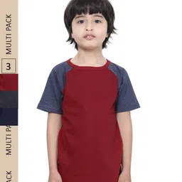 IndiWeaves Boys Pack Of 3 Pure Cotton T-shirts-image-46