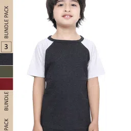 IndiWeaves Boys Pack Of 3 Pure Cotton T-shirts-image-32