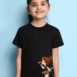 NUSYL Girls Printed Round Neck T-shirt-24