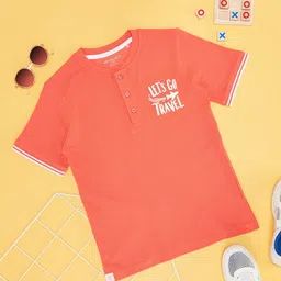Pantaloons Junior Boys Henley Neck Short Sleeves Cotton Regular Fit T-shirt-image-26