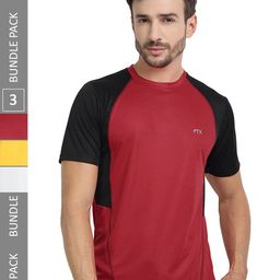 FTX Pack Of 3 Colourblocked Round Neck Dry Fit Sports T-shirt-image-36