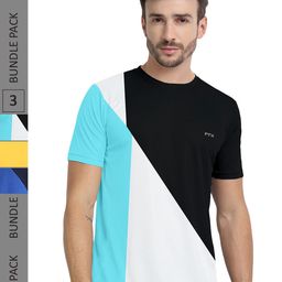 FTX Pack Of 3 Colourblocked Dry Fit Sports T-Shirts-image-37