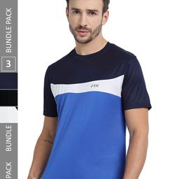 FTX Pack Of 3 Colourblocked Round Neck Dry-Fit Sports T-shirt-image-0