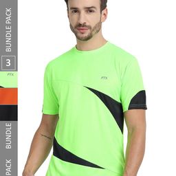 FTX Pack Of 3 Colourblocked Round Neck Dry-Fit Sports T-shirt-image-90