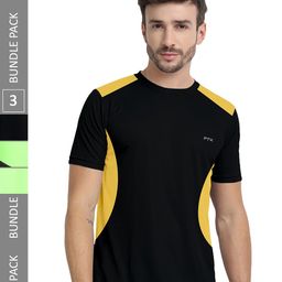 FTX Pack Of 3 Colourblocked Round Neck Dry-Fit Sports T-shirt-image-100