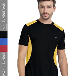 FTX Pack of 3 Colourblocked Round Neck Dry-Fit Sports T-shirt-image-77