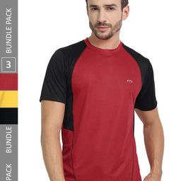 FTX Pack Of 3 Colourblocked Round Neck Dry Fit Sports T-shirt-image-109