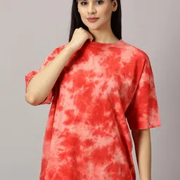 THE HOLLANDER Tie & Dye Pure Cotton Oversized T-shirt-image-10
