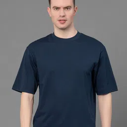 Red Tape Round Neck Short Sleeves Cotton Oversized T-shirt-image-68