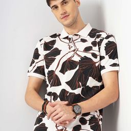 Celio Printed Polo Collar Short Sleeves Cotton T-shirt-picture-25