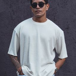 Powerlook Drop-Shoulder Sleeves Oversized Half Sleeves T Shirt-image-1