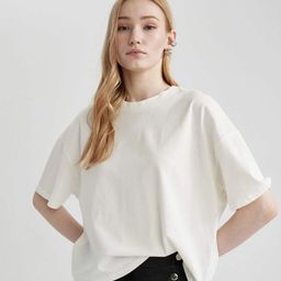 MISCHIEF MONKEY Round Neck Drop-Shoulder Sleeves Cotton T-shirt-image-29