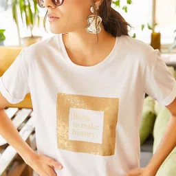 Olalook Women Graphic Printed Round Neck Regular Fit T-shirt-image-42