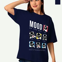 STATUS MANTRA Women Typography 2 Extended Sleeves Pockets T-shirt-image-99