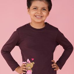 NUSYL Girls Teddy Bear Printed T-Shirt-image-94