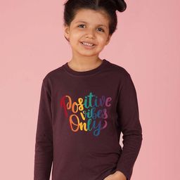NUSYL Girls Typography Printed Round Neck T-shirt-picture-45