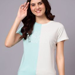 Cantabil Women Colourblocked Pockets T-shirt-image-66