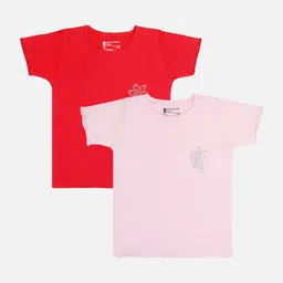 Bodycare Infant Girls Pack of 2 Printed Cotton T-shirts-image-63