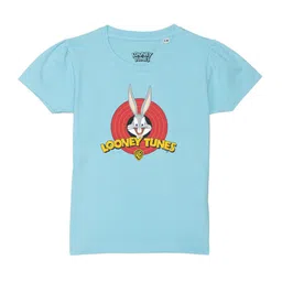 Looney Tunes by Wear Your Mind Girls Blue Looney Tunes Printed T-shirt-image-85