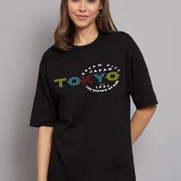 Imsa Moda Typography Printed Drop Shoulder Sleeves Oversize Cotton Casual T Shirt-image-85