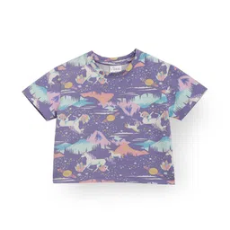 Anthrilo Girls Floral Printed Tropical Pockets T-shirt-28