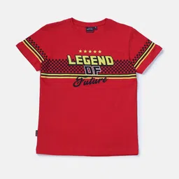 Gini and Jony Boys Typography Printed Cotton T-shirt-image-97