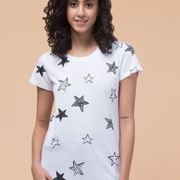 Hive91 Conversational Printed Round Neck Cotton Relaxed Fit T-shirt-image-69