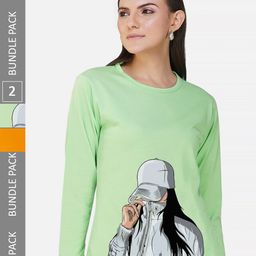 CHOZI Pack Of 2 Printed Round Neck Cotton Regular T-shirts-picture-31