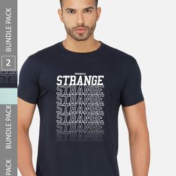 CHOZI Pack Of 2 Typography Printed Cotton T-shirt-image-48