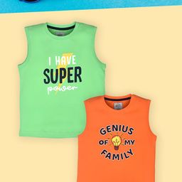 Lux Cozi Boys Green Typography 2 Printed Pockets T-shirt-image-82
