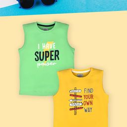 Lux Cozi Boys Green Typography 2 Printed Pockets T-shirt-image-76