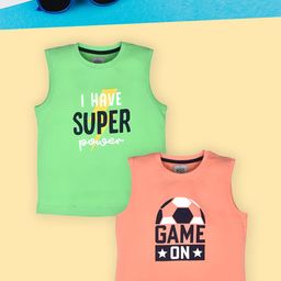 Lux Cozi Boys Green Typography 2 Printed Pockets T-shirt-image-78