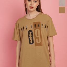 VIMAL JONNEY Women Typography 3 Printed Pockets T-shirt-image-42