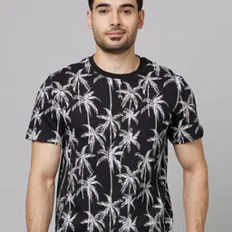 Celio Floral Printed Round Neck Cotton T-shirt-image-68