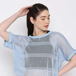 Tuna London Self Design Sheer Extended Sleeves Sports Top-picture-52