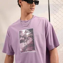 HIGHLANDER Graphic Puff Printed Round Neck Oversized T-shirt-image-66