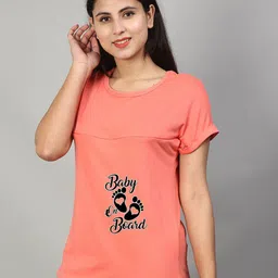 SillyBoom Graphic Printed Short Sleeves Maternity T-shirt-image-27