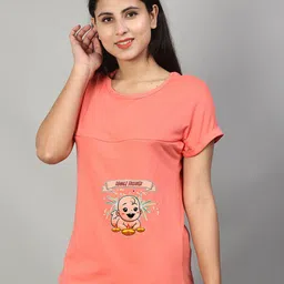 SillyBoom Graphic Printed Short Sleeves Maternity T-shirt-image-92