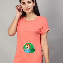 SillyBoom Graphic Printed Short Sleeves Maternity T-shirt-image-101