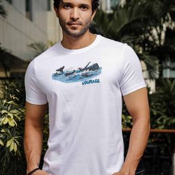 ONE SKY Graphic Printed Round Neck Short Sleeves Pure Cotton Casual T-Shirt-image-67