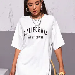 TRENDY RABBIT Women Typography Printed Pockets T-shirt-image-36